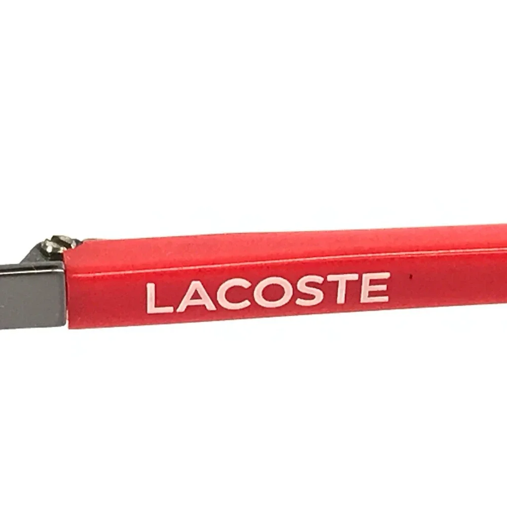 Lacoste Petite Eyeglasses Frames L3102 045 Red Silver Rectangle 48-15-125